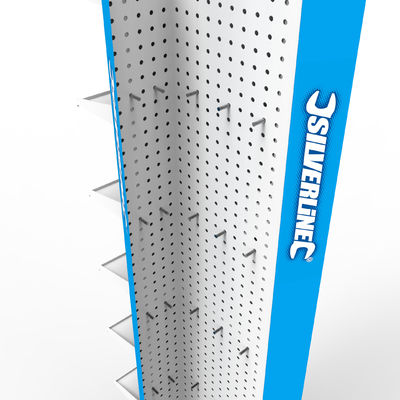 ล้อ Pegboard แท่นโชว์แบบหมุนได้ Metal Pegboard Display Stand พร้อมตะขอ