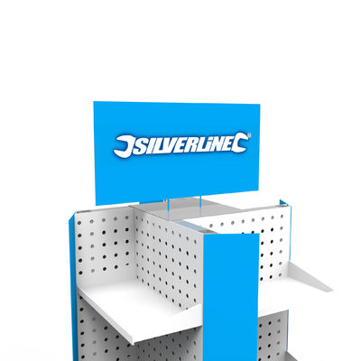 ล้อ Pegboard แท่นโชว์แบบหมุนได้ Metal Pegboard Display Stand พร้อมตะขอ